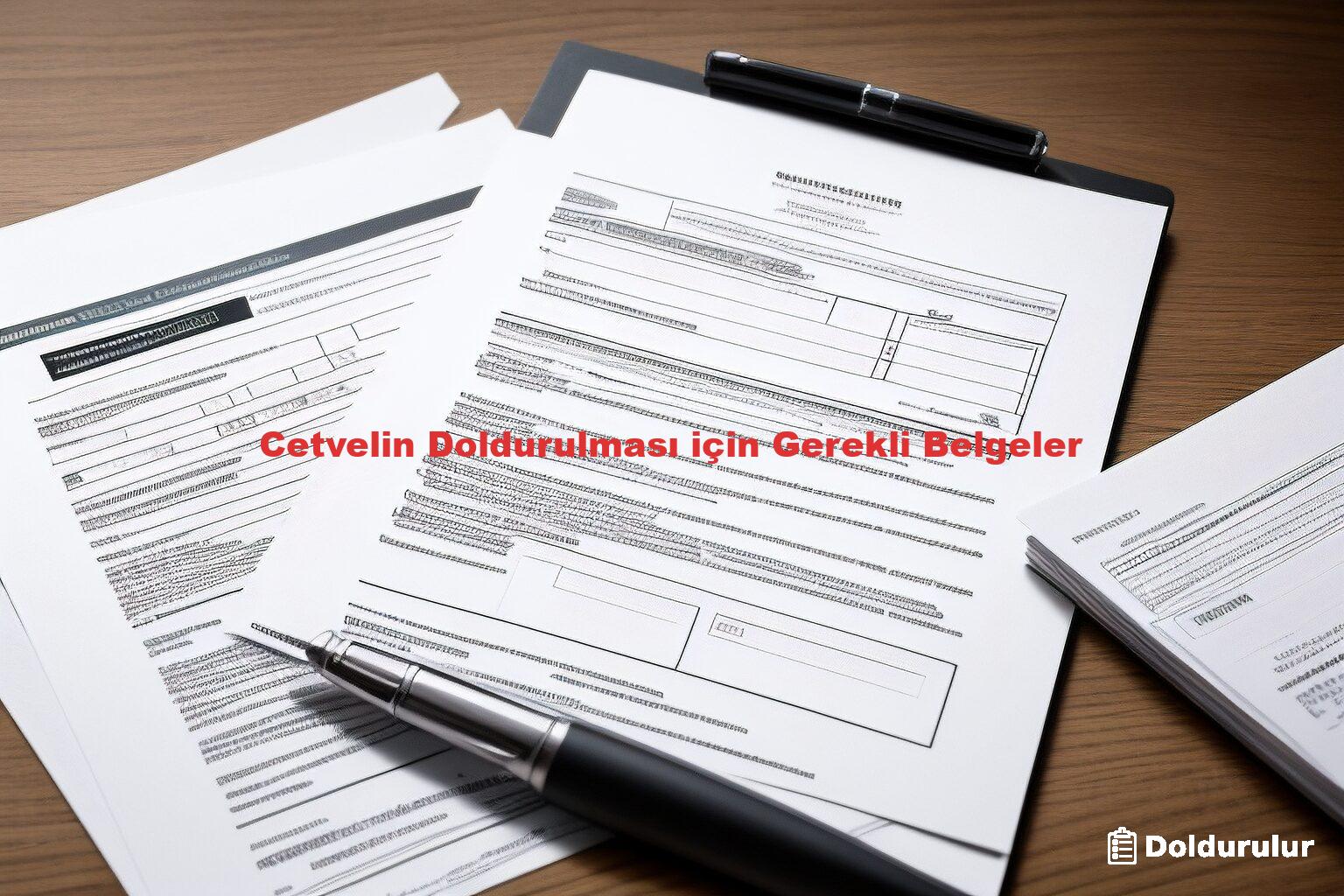 Cetvelin Doldurulması için Gerekli Belgeler