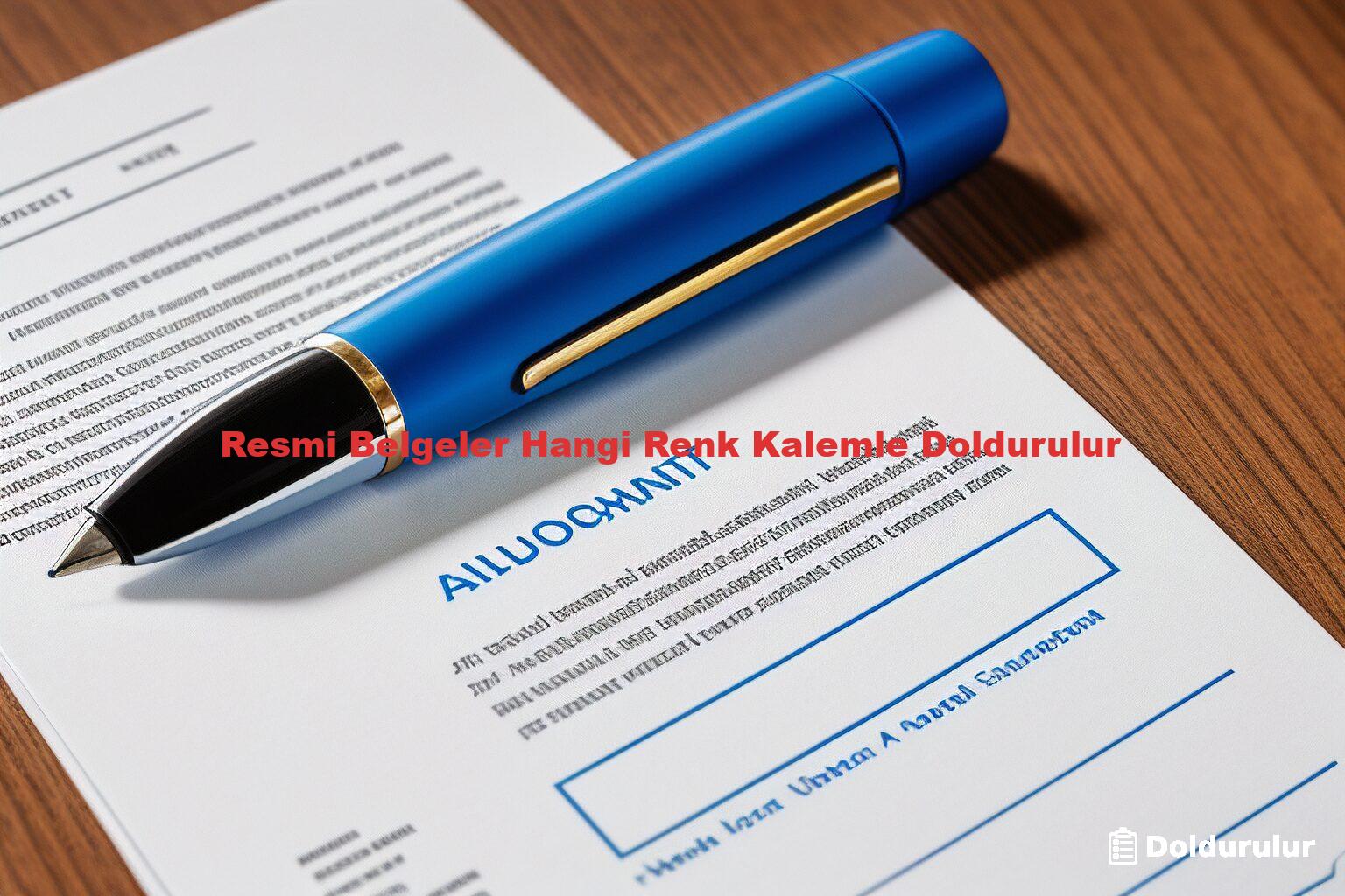 Resmi Belgeler Hangi Renk Kalemle Doldurulur