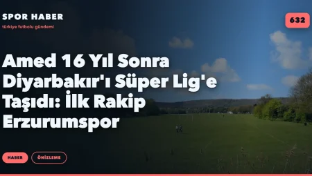 Amed 16 Yıl Sonra Diyarbakır’ı Süper Lig’e Taşıdı: İlk Rakip Erzurumspor